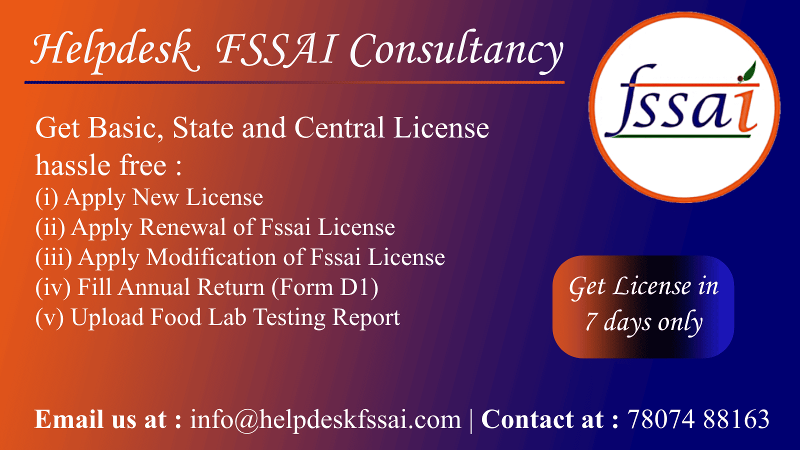new fssai apply, renewal of fssai, modification of fssai by fssai helpdesk
